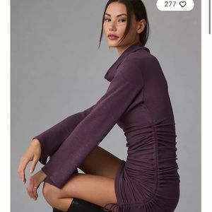 Elegant Purple Ruched Dress